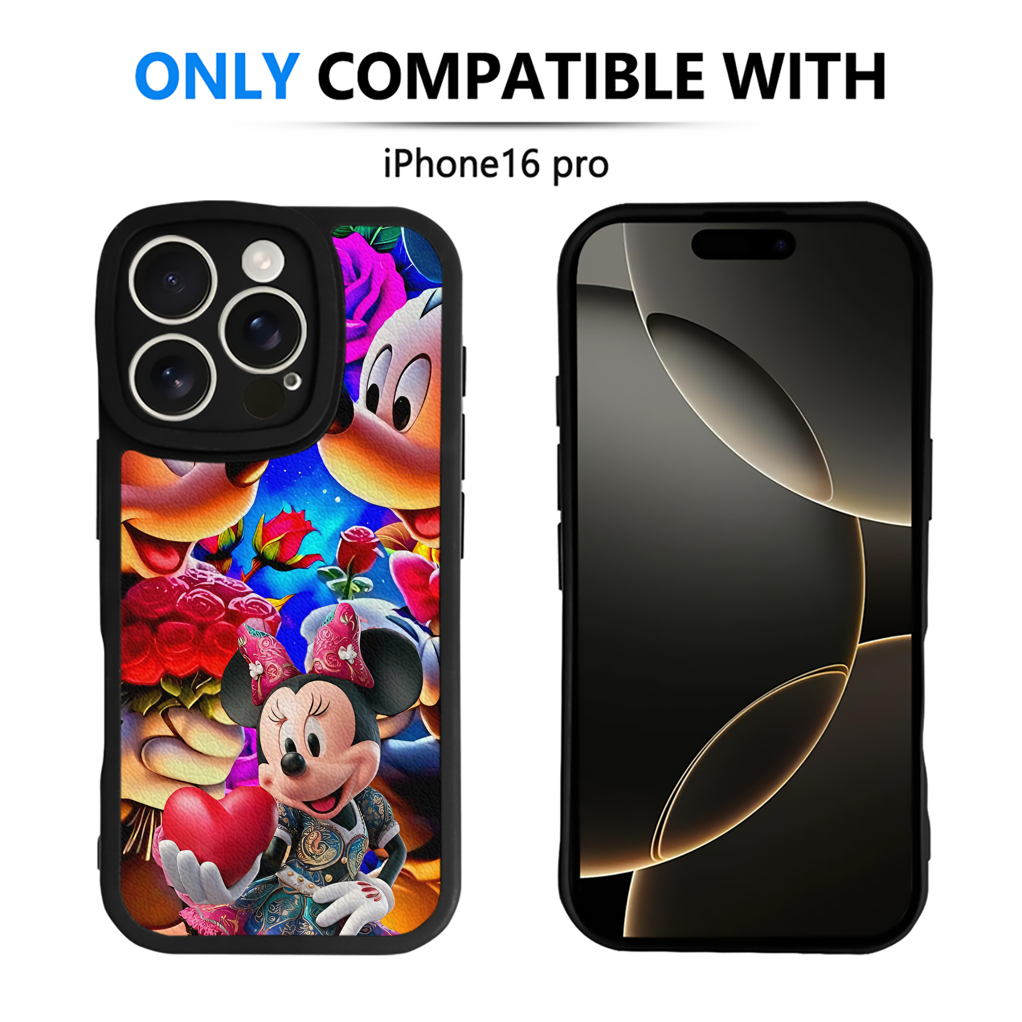 （画像用） ミッキーマウス Mickey Mouse 【iPhone 16シリーズ対応】シリコンスマホケース（レザー調） 材質：シリコン